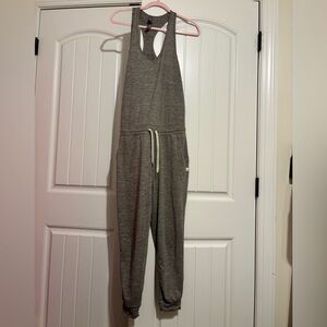 Vuori Heather Gray Sleeveless Jumpsuit with Drawstring